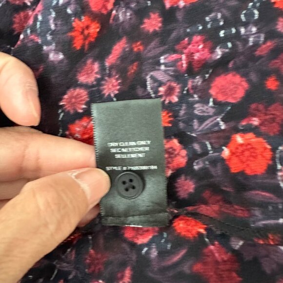 Rebecca Taylor Crash Velvet Floral Print Silk Blouse Sheer Lightweight Sz 10 - Picture 12 of 12